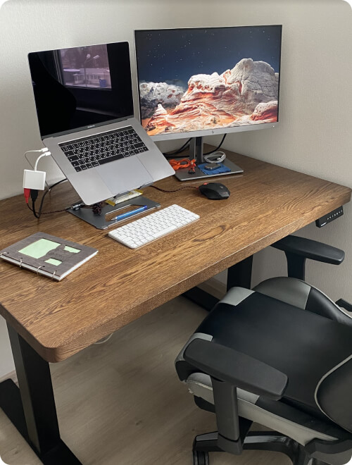 Черный фрейм «SHAPDESK U2» + cтолешница OSMO 727